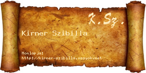Kirner Szibilla névjegykártya